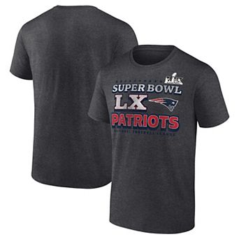 Men's Fanatics Heather Charcoal New England Patriots Super Bowl LX Big & Tall Battle Prep T-Shirt