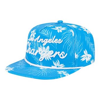 Men's New Era Powder Blue Los Angeles Chargers Palm Print A-Frame 9FIFTY Snapback Hat