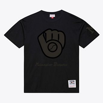Men Mitchell & Ness Black Milwaukee Brewers Cooperstown Collection Phantom T-Shirt