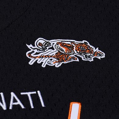 Men's Mitchell & Ness Black Cincinnati Bengals Head Coach Mesh Full-Button Fashion Jersey