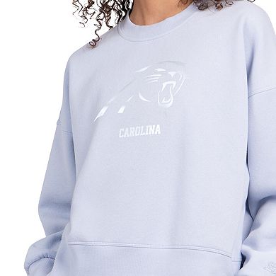 Women's Starter Light Blue Carolina Panthers Travel Pastels Boxy Fleece Sweatshirt