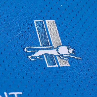 Men's Mitchell & Ness Blue Detroit Lions Head Coach Mesh Full-Button Fashion Jersey