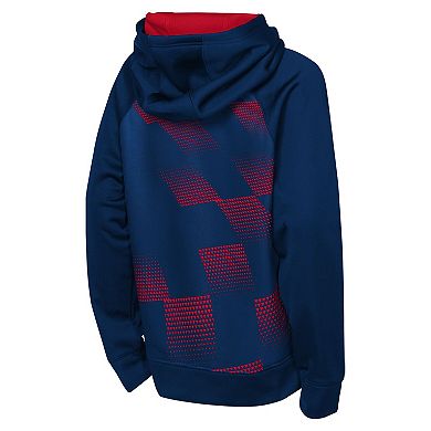Youth Outerstuff Red/Navy New England Revolution Striker Fleece Hoodie