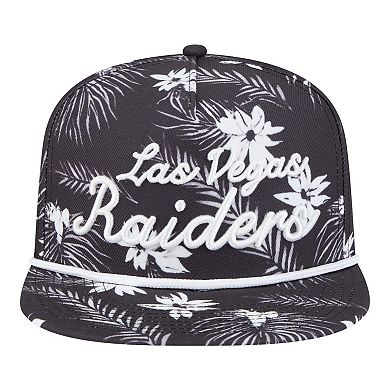 Men's New Era Black Las Vegas Raiders Palm Print A-Frame 9FIFTY Snapback Hat
