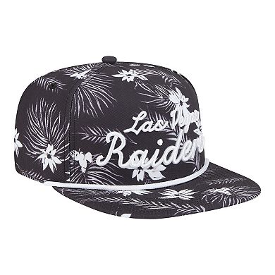 Men's New Era Black Las Vegas Raiders Palm Print A-Frame 9FIFTY Snapback Hat