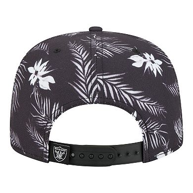 Men's New Era Black Las Vegas Raiders Palm Print A-Frame 9FIFTY Snapback Hat