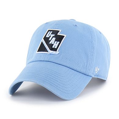 Men's '47 Light Blue Utah Mammoth Alternate Logo Clean Up Adjustable Hat