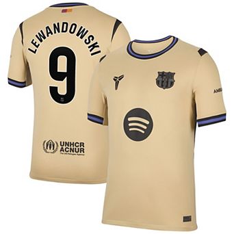 Men's Nike Robert Lewandowski Gold Barcelona 2025/26 Away Stadium Replica Jersey