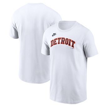Men's Nike White Detroit Tigers Cooperstown Collection Wordmark T-Shirt