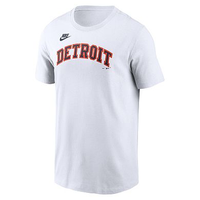 Men's Nike White Detroit Tigers Cooperstown Collection Wordmark T-Shirt