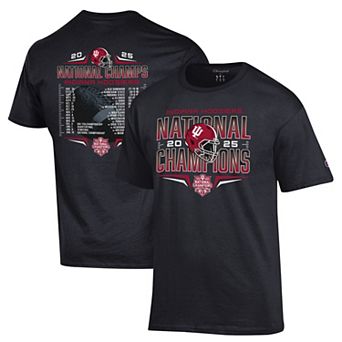 Men's Champion Black Indiana Hoosiers College Football Playoff 2025 National Champions Schedule T-Shirt