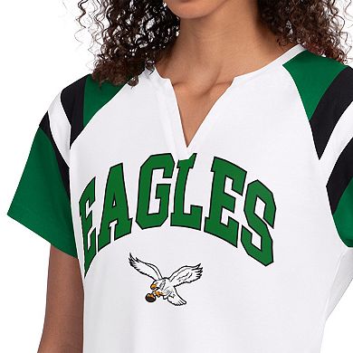 Women's Starter White Philadelphia Eagles Game On Notch Neck T-Shirt