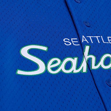 Men's Mitchell & Ness Royal Seattle Seahawks Head Coach Mesh Full-Button Fashion Jersey