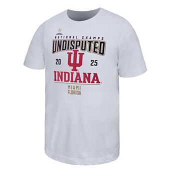 Youth White Indiana Hoosiers College Football Playoff 2025 National Champions Undisputed T-Shirt