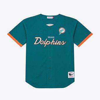 Men's Mitchell & Ness Aqua Miami Dolphins Head Coach Mesh Full-Button Fashion Jersey