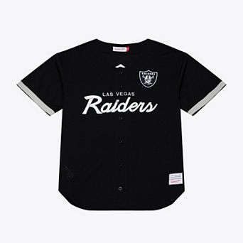 Men's Mitchell & Ness Black Las Vegas Raiders Head Coach Mesh Full-Button Fashion Jersey