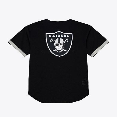 Men's Mitchell & Ness Black Las Vegas Raiders Head Coach Mesh Full-Button Fashion Jersey