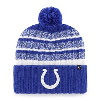 Men's '47 Royal/White Indianapolis Colts Tavern Cuffed Knit Hat with Pom