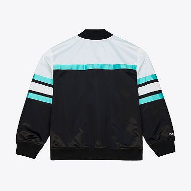 Men's Mitchell & Ness Black San Antonio Spurs Hardwood Classics Head Coach Lightweight Satin Full-Snap Jacket