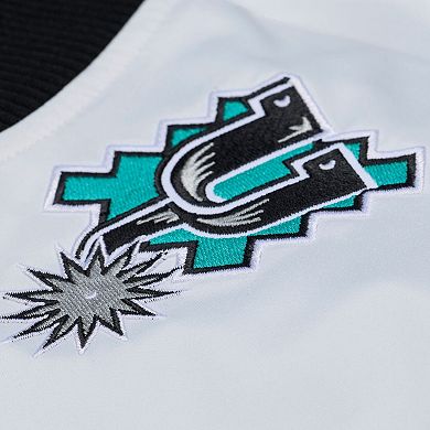 Men's Mitchell & Ness Black San Antonio Spurs Hardwood Classics Head Coach Lightweight Satin Full-Snap Jacket