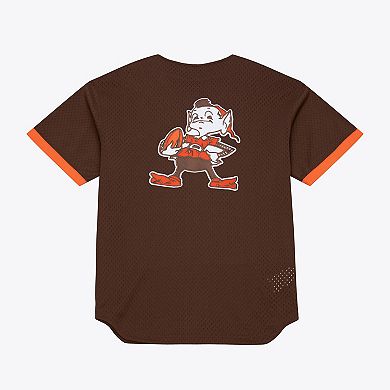 Men's Mitchell & Ness Brown Cleveland Browns Head Coach Mesh Full-Button Fashion Jersey
