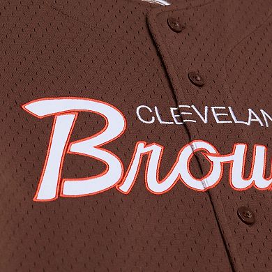 Men's Mitchell & Ness Brown Cleveland Browns Head Coach Mesh Full-Button Fashion Jersey