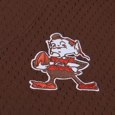 Men's Mitchell & Ness Brown Cleveland Browns Head Coach Mesh Full-Button Fashion Jersey