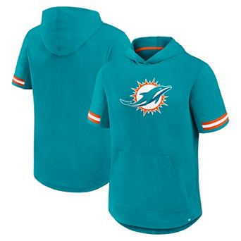 Men's Fanatics Aqua Miami Dolphins Optimal Play Short Sleeve Hooded T-Shirt