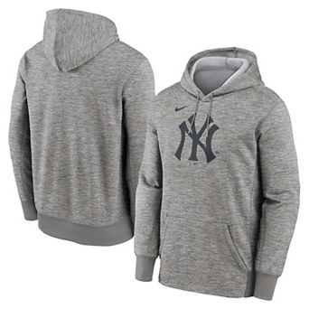 Men's Nike Heather Gray New York Yankees Primary Logo Therma Hoodie