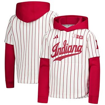 Youth adidas White Indiana Hoosiers Vintage Jersey Hoodie