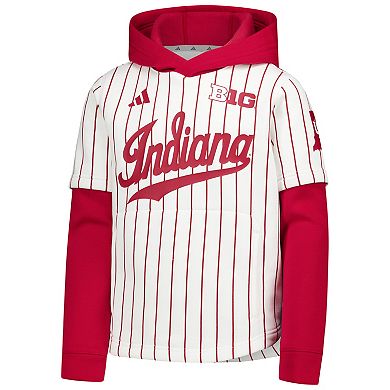 Youth adidas White Indiana Hoosiers Vintage Jersey Hoodie