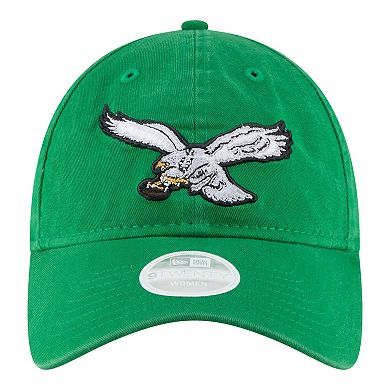 Women's New Era Kelly Green Philadelphia Eagles Throwback 9TWENTY Adjustable Hat