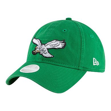 Women's New Era Kelly Green Philadelphia Eagles Throwback 9TWENTY Adjustable Hat