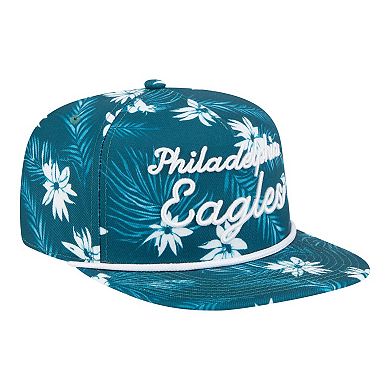 Men's New Era Midnight Green Philadelphia Eagles Palm Print A-Frame 9FIFTY Snapback Hat