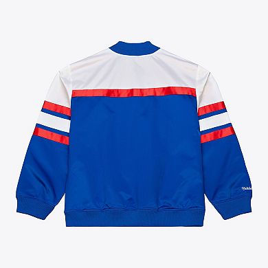 Men's Mitchell & Ness Royal Denver Nuggets Hardwood Classics Head Coach Lightweight Satin Full-Snap Jacket