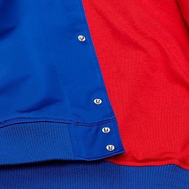 Men's Mitchell & Ness Royal Denver Nuggets Hardwood Classics Head Coach Lightweight Satin Full-Snap Jacket