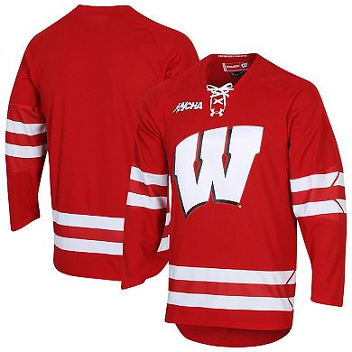 Men's Under Armour Red Wisconsin Badgers Replica Hockey Jersey