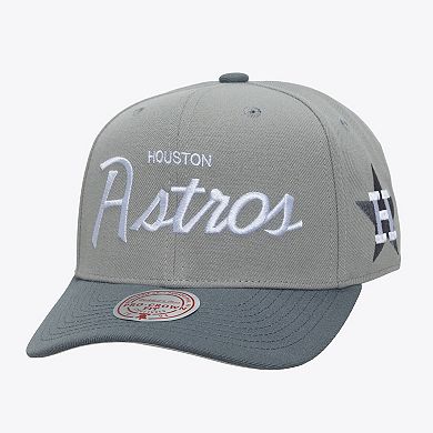Men's Mitchell & Ness Gray Houston Astros Cooperstown Thunderstorm Head Coach Pro-Crown Adjustable Hat