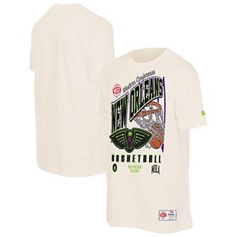 Men's New Era Cream New Orleans Pelicans Oversized City Edition Remix Vintage T-Shirt