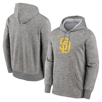 Men's Nike Heather Gray San Diego Padres Primary Logo Therma Hoodie