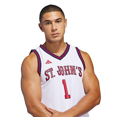 Men's adidas White St. John's Red Storm Home Replica Basketball Jersey