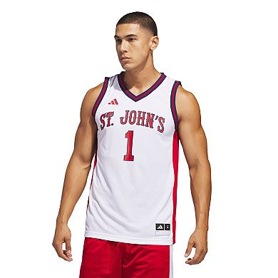 Men's adidas White St. John's Red Storm Home Replica Basketball Jersey
