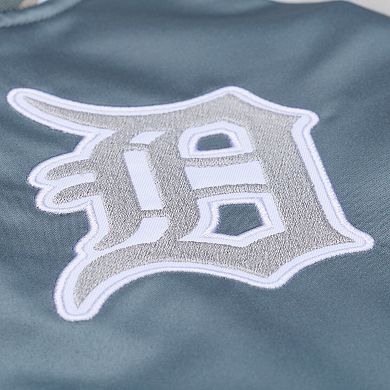 Men's Mitchell & Ness Gray Detroit Tigers Thunderstorm Head Coach Lightweight Satin Full-Snap Jacket