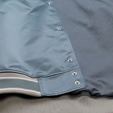 Men's Mitchell & Ness Gray Detroit Tigers Thunderstorm Head Coach Lightweight Satin Full-Snap Jacket