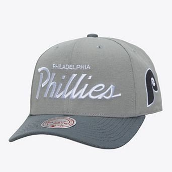 Men's Mitchell & Ness Gray Philadelphia Phillies Cooperstown Thunderstorm Head Coach Pro-Crown Adjustable Hat