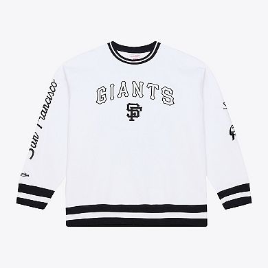 Men's Mitchell & Ness White San Francisco Giants Arctic Fleece Sweatshirt