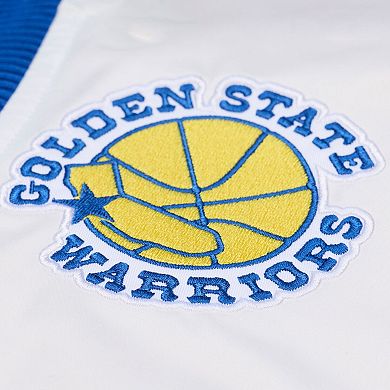 Men's Mitchell & Ness Royal Golden State Warriors Hardwood Classics Head Coach Lightweight Satin Full-Snap Jacket