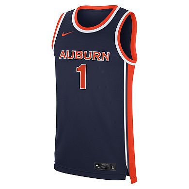 Men's Nike Navy Auburn Tigers #1 Road War Eagle Replica Basketball Jersey