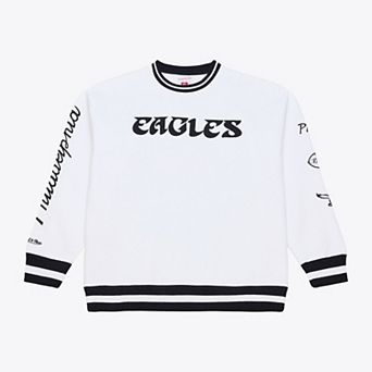 Men's Mitchell & Ness White Philadelphia Eagles Arctic Fleece Sweatshirt