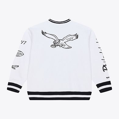 Men's Mitchell & Ness White Philadelphia Eagles Arctic Fleece Sweatshirt